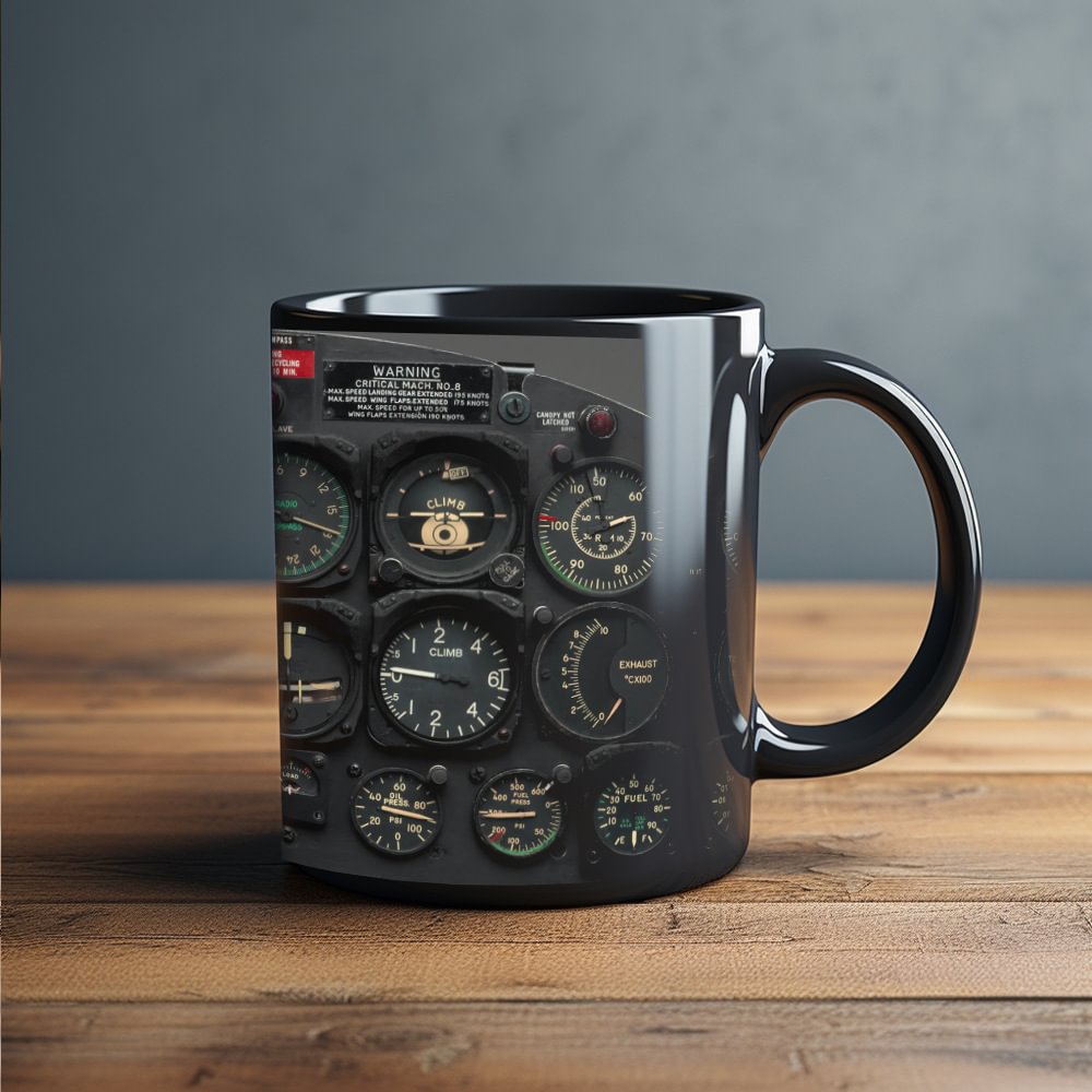 Funny Pilot Men Meter Aircraft Flight Deck Mugs
