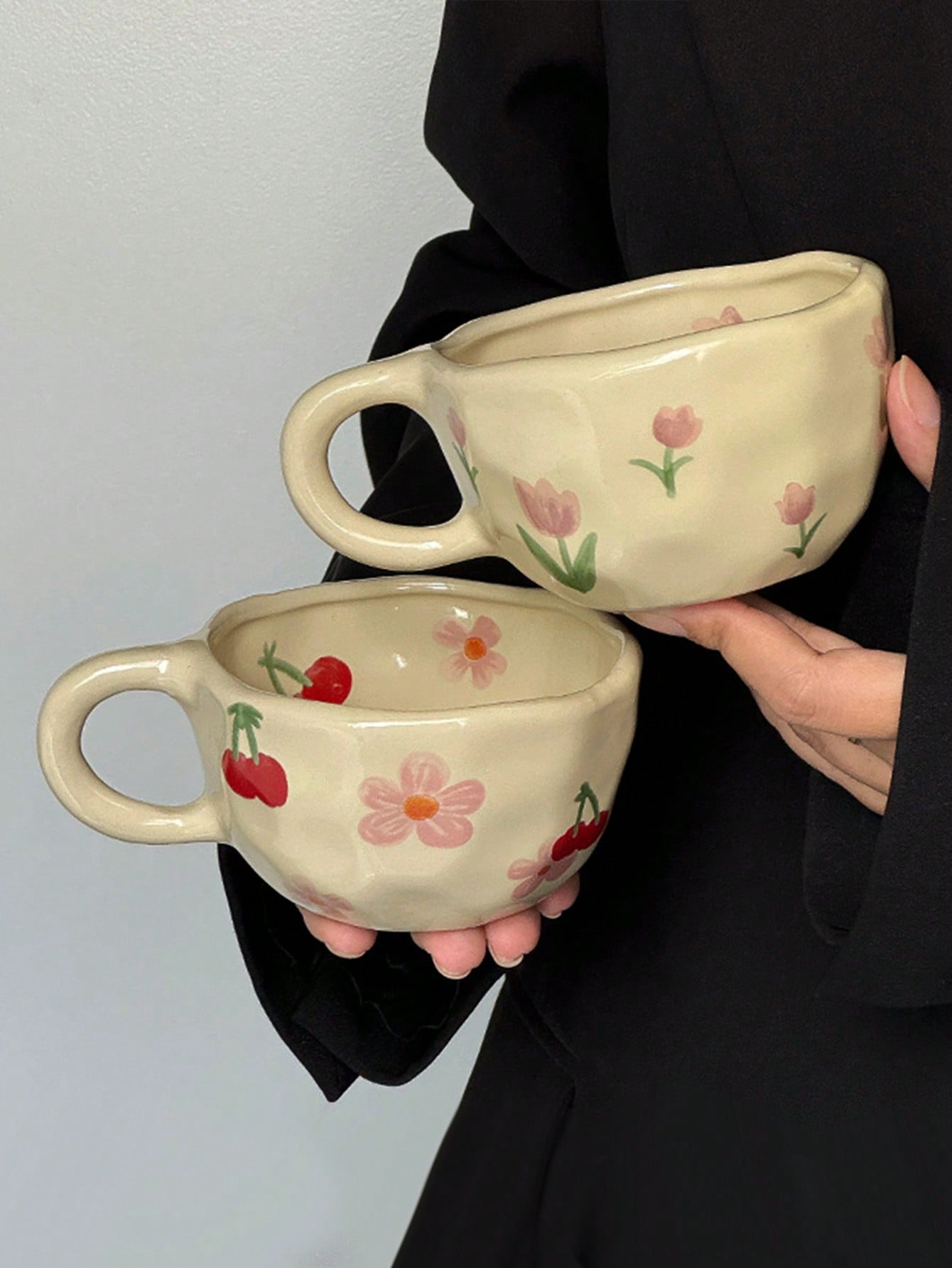 Hand-Painted Ditsy Floral Ceramic Coffee Mug
