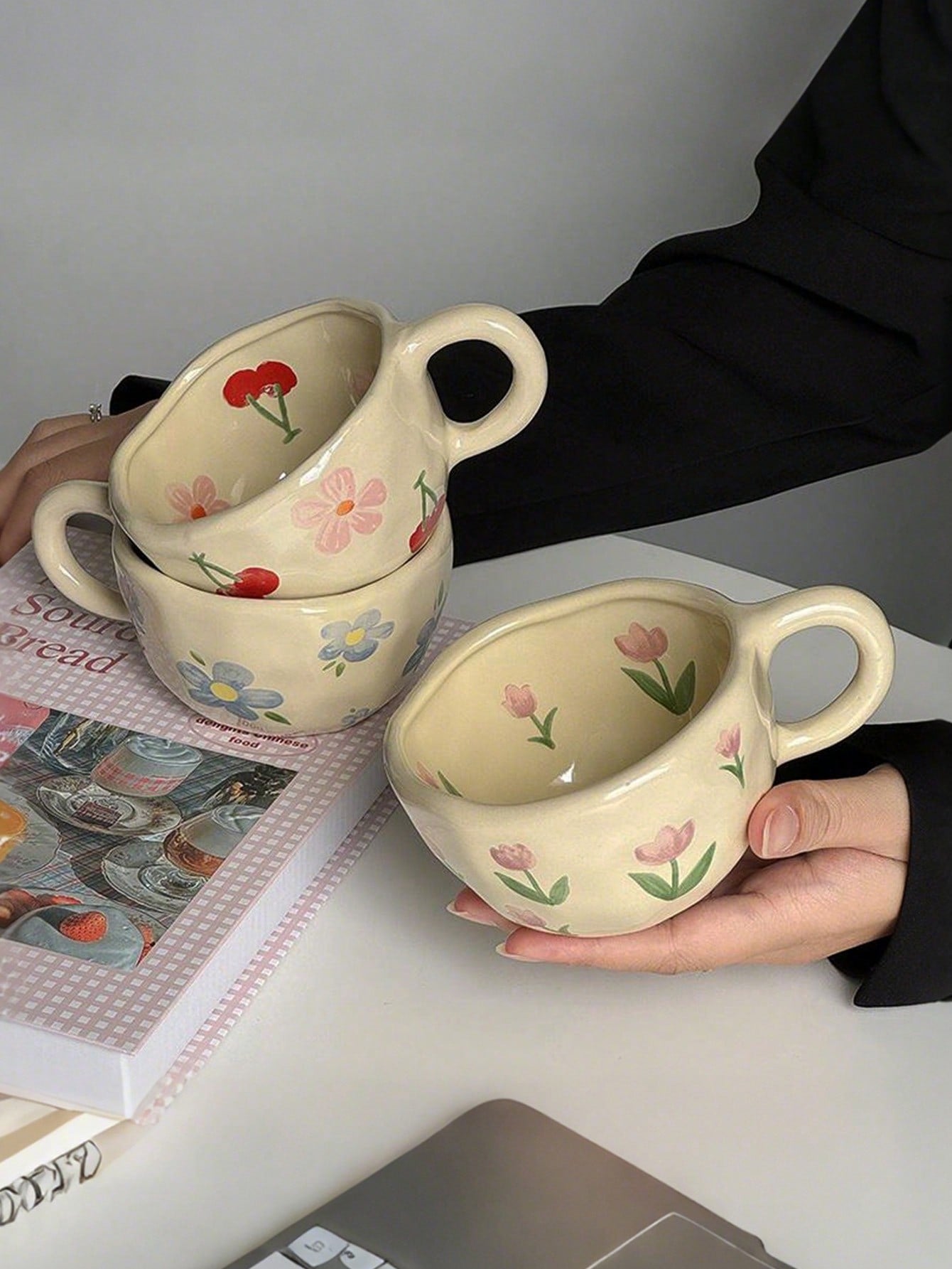 Hand-Painted Ditsy Floral Ceramic Coffee Mug