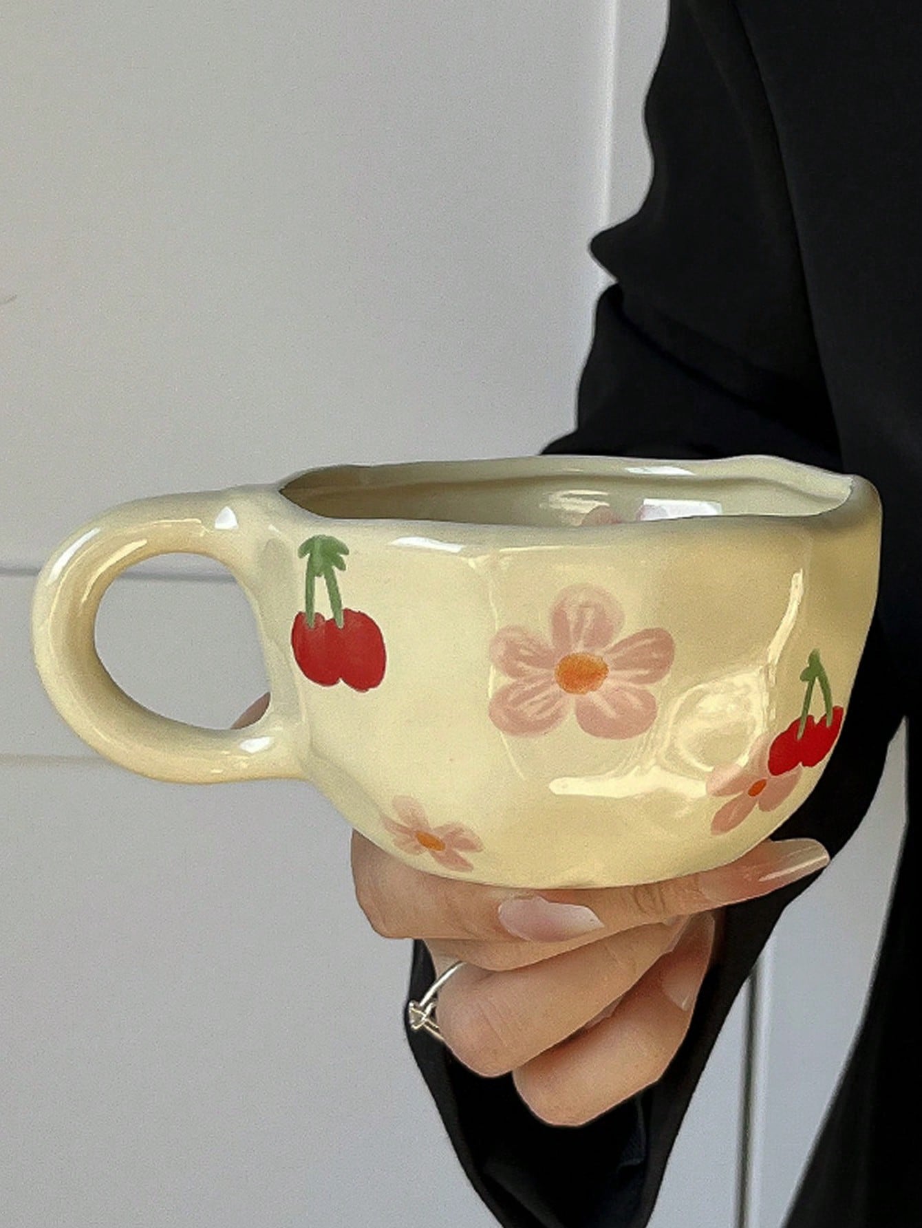 Hand-Painted Ditsy Floral Ceramic Coffee Mug