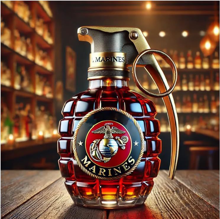 Military Hand Grenade Whiskey Bottle
