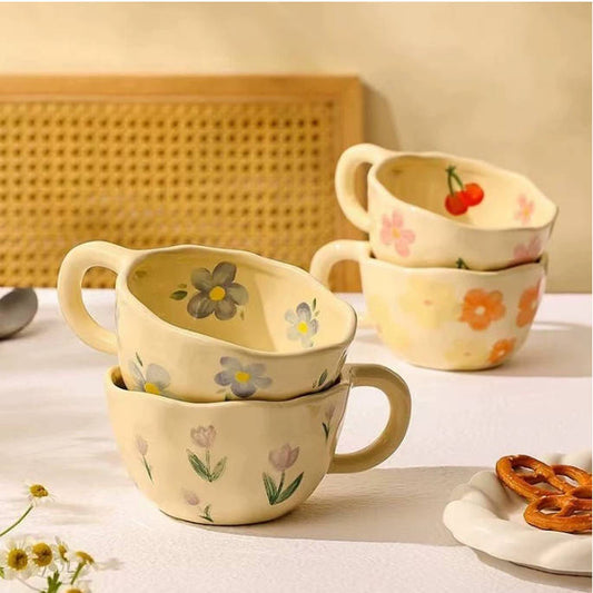 Hand-Painted Ditsy Floral Ceramic Coffee Mug