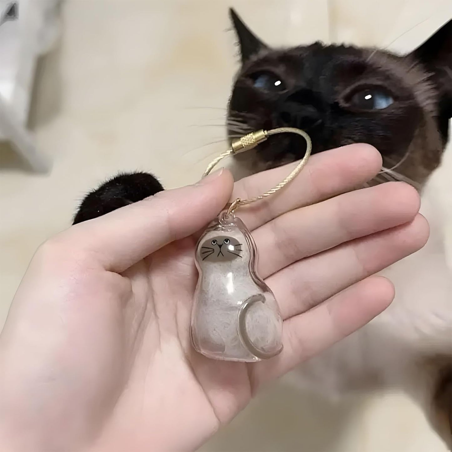 My Pet Keychain, Cat Fur Storage Bottle Keychain