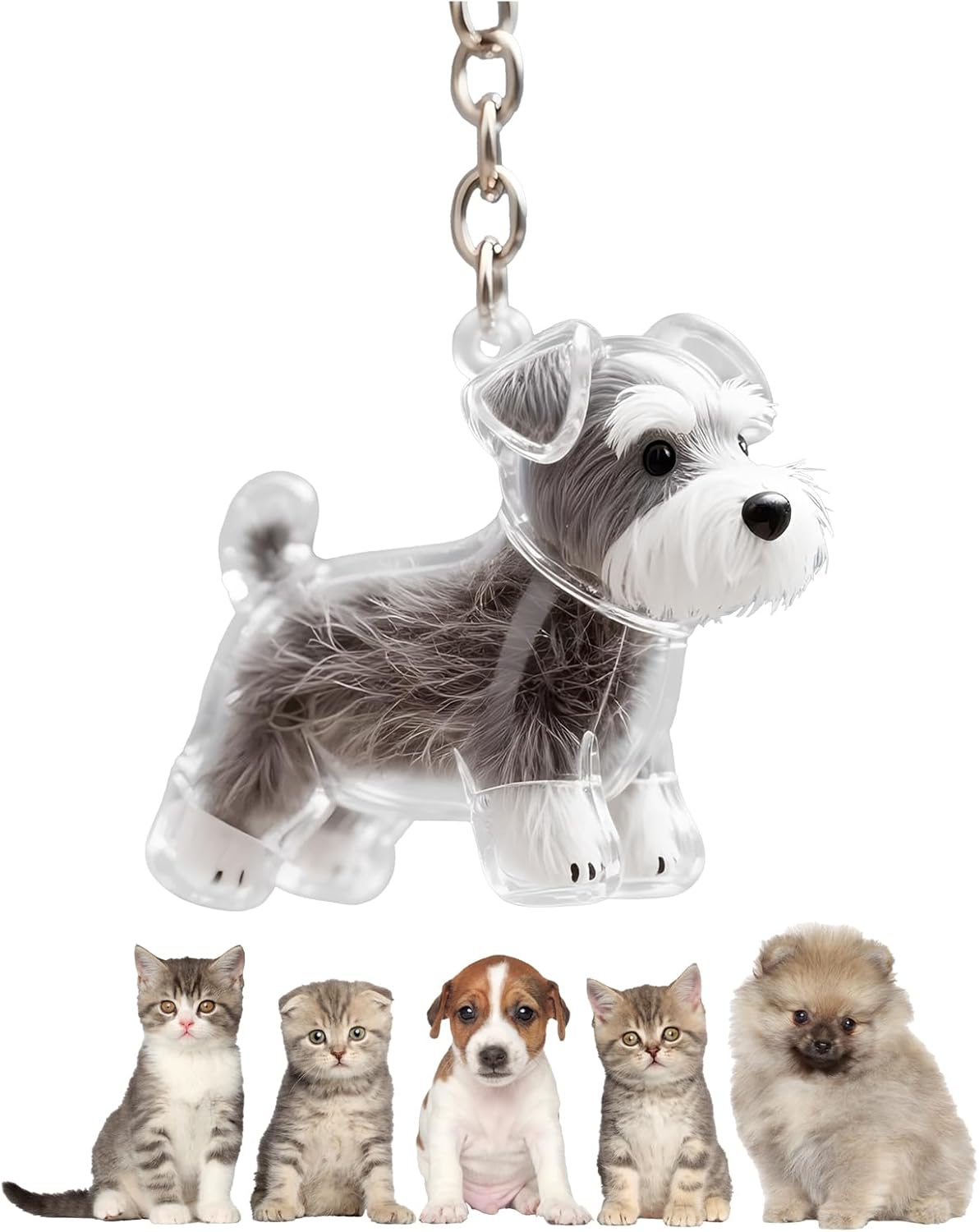 My Pet Keychain, Cat Fur Storage Bottle Keychain