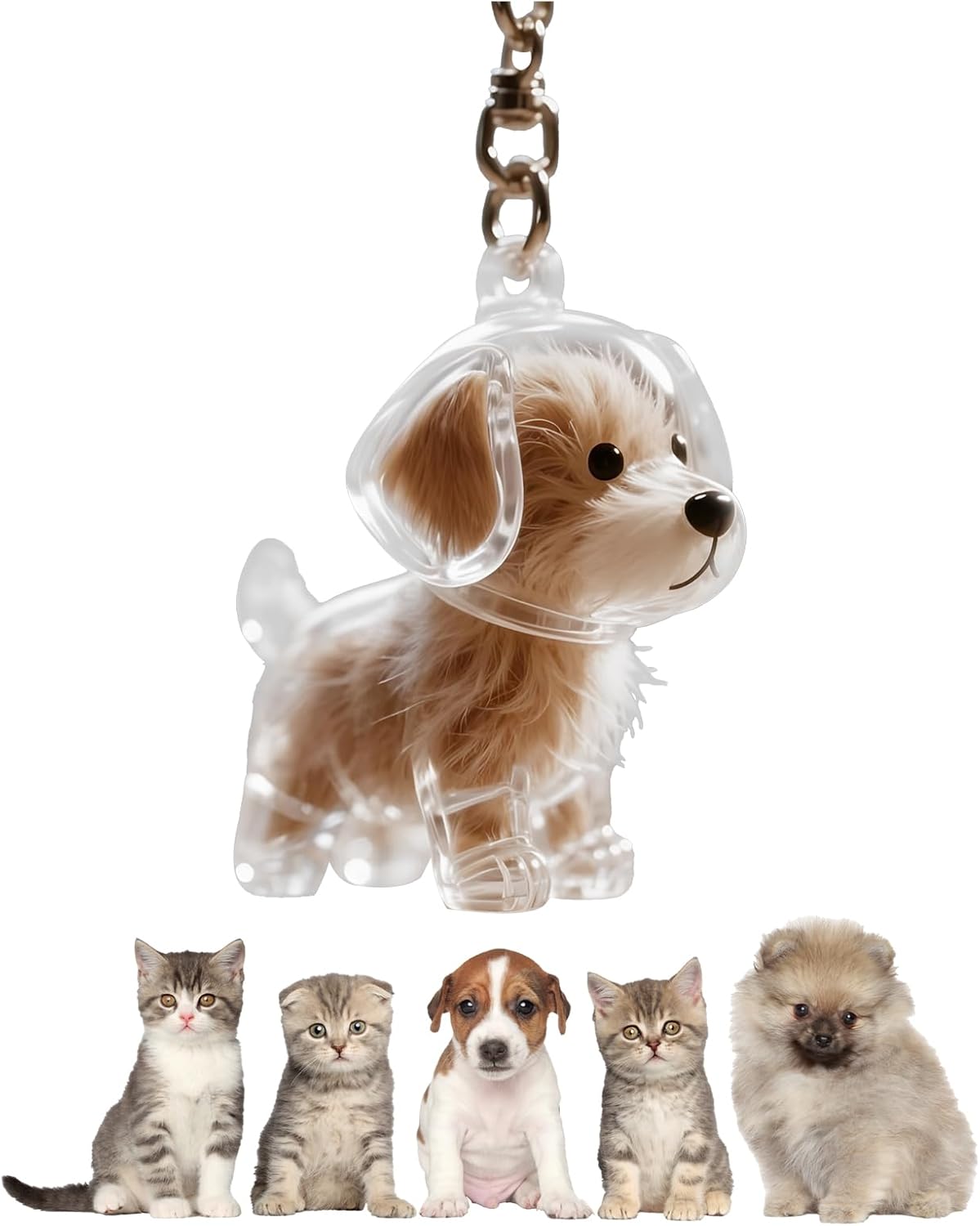 My Pet Keychain, Cat Fur Storage Bottle Keychain