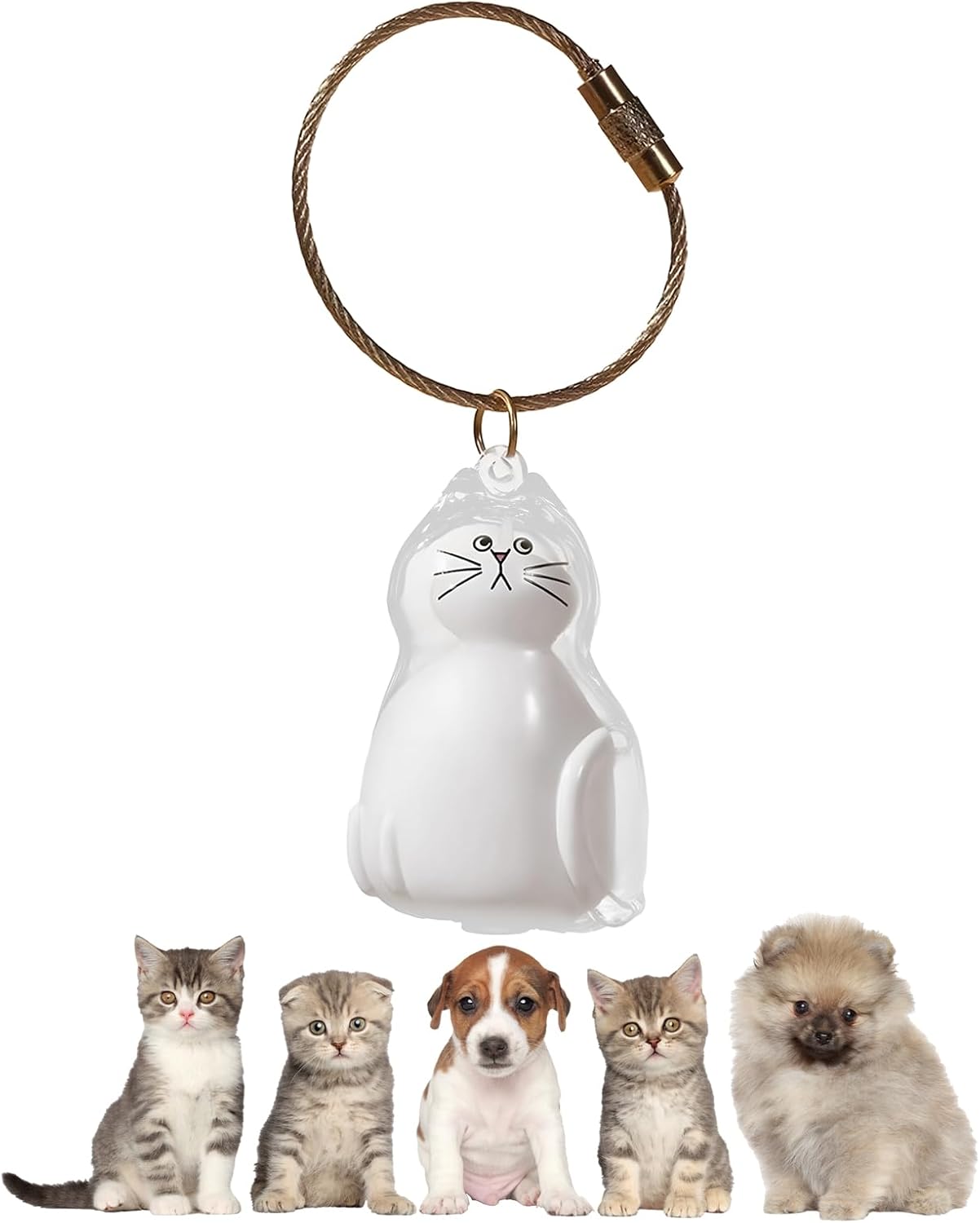 My Pet Keychain, Cat Fur Storage Bottle Keychain