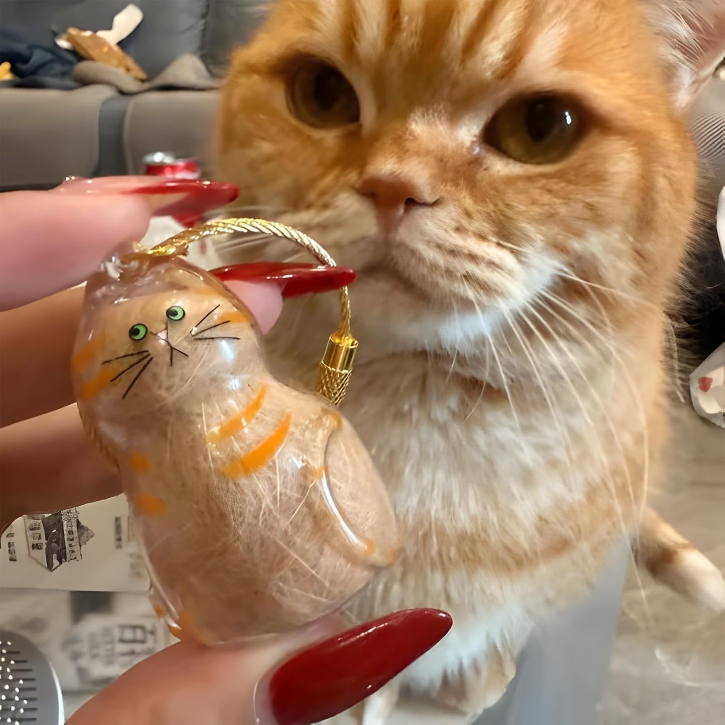 My Pet Keychain, Cat Fur Storage Bottle Keychain