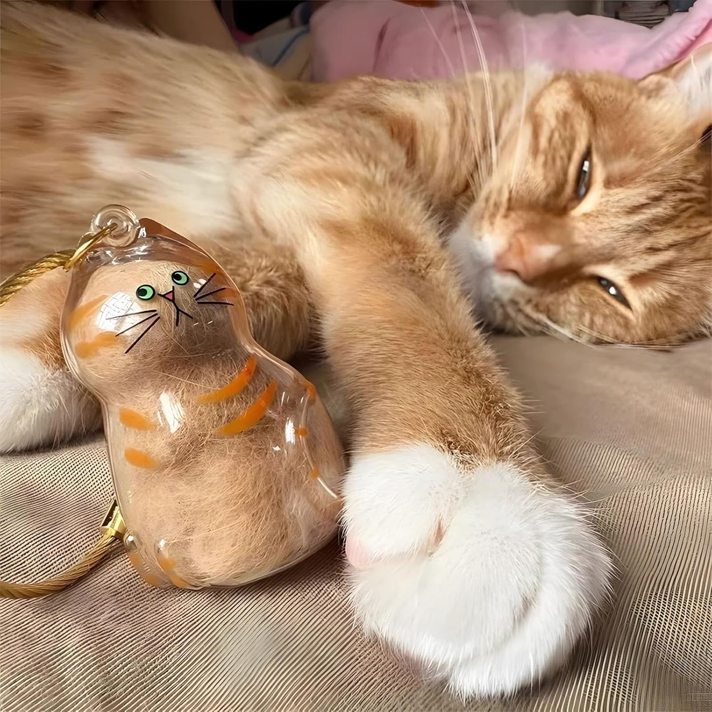 My Pet Keychain, Cat Fur Storage Bottle Keychain