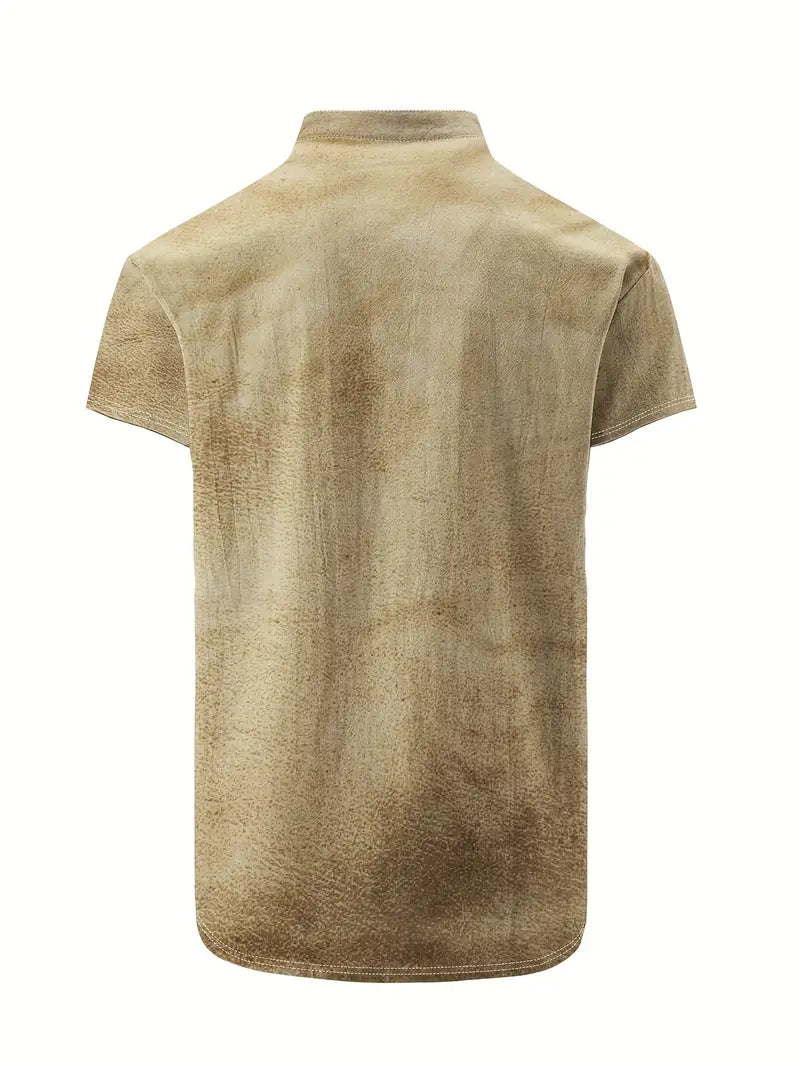 Men's Medieval Knight Graphic Print Henley Shirt