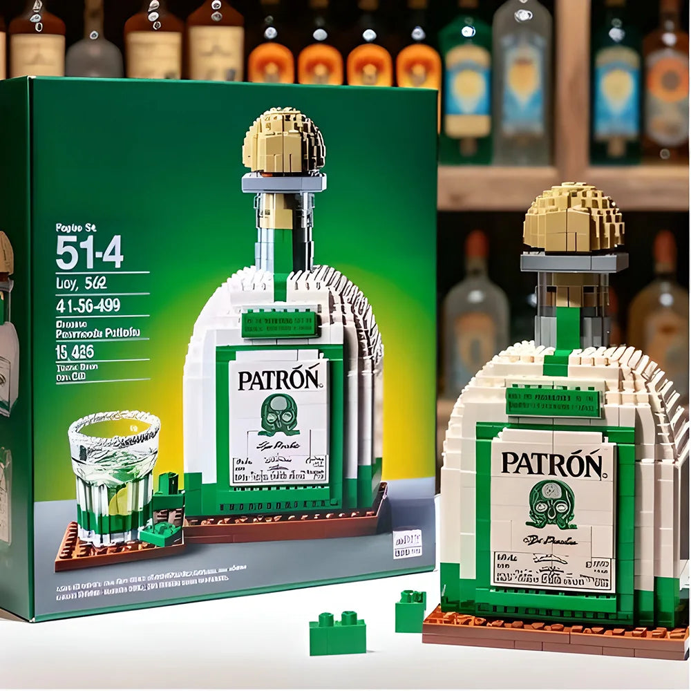Creative Whiskey Bottle Building Blocks