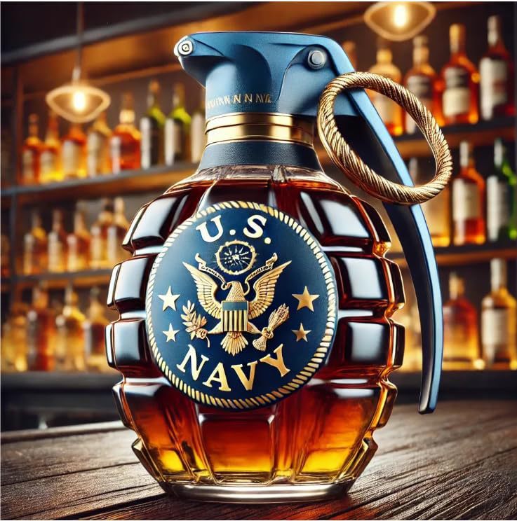 Military Hand Grenade Whiskey Bottle