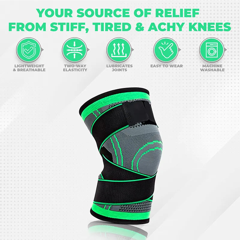 Professional compression knee brace with removable adjustable straps