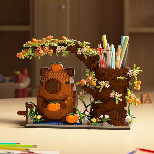Creative Kapibala Blocks Building Blocks Pen Holder