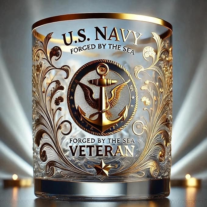 Personalized Veteran Tribute Glass