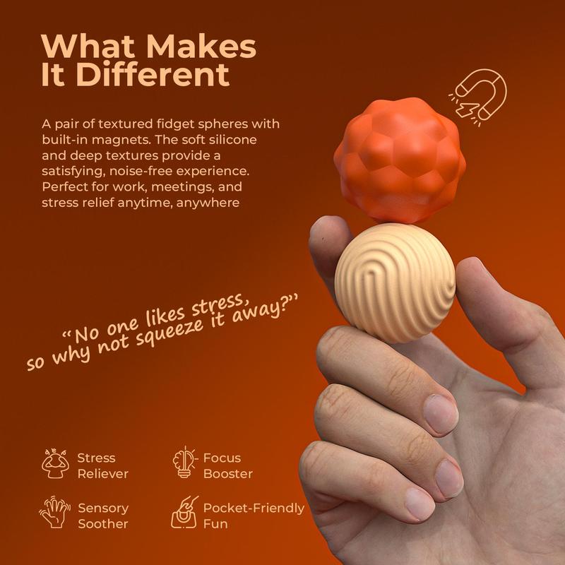 Silicone Ball Set, 2 Counts/set Fidgeting Relax Toys with Elastic Texture, Stress Relief Toys