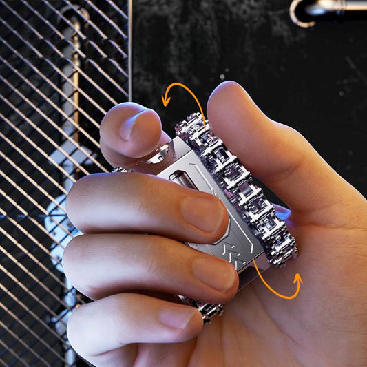 TANK Metal Gear Fidget Toy - Dual Track Ratcheting Chain with CNC Precision