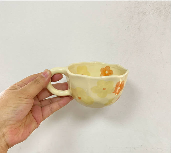 Hand-Painted Ditsy Floral Ceramic Coffee Mug