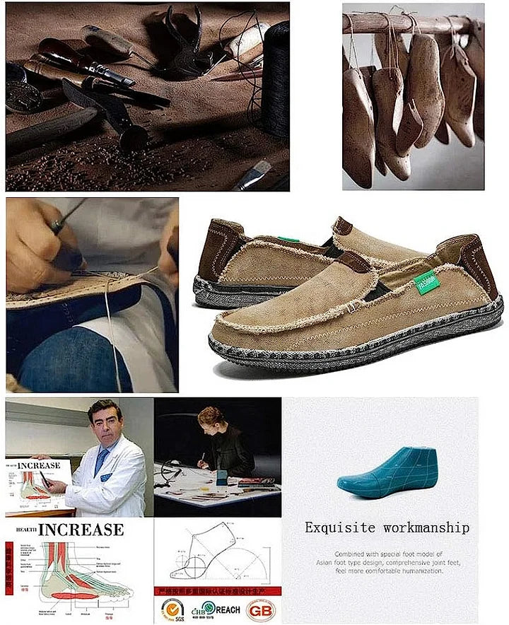 Men's Canvas Slip On Loafers Leisure Shoes