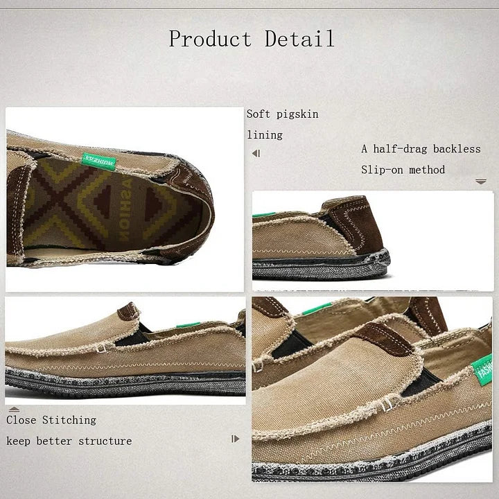Men's Canvas Slip On Loafers Leisure Shoes