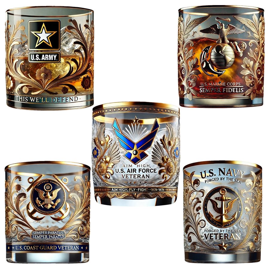 Personalized Veteran Tribute Glass