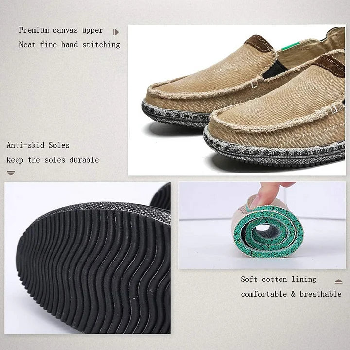Men's Canvas Slip On Loafers Leisure Shoes