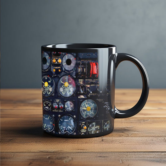 Funny Pilot Men Meter Aircraft Flight Deck Mugs